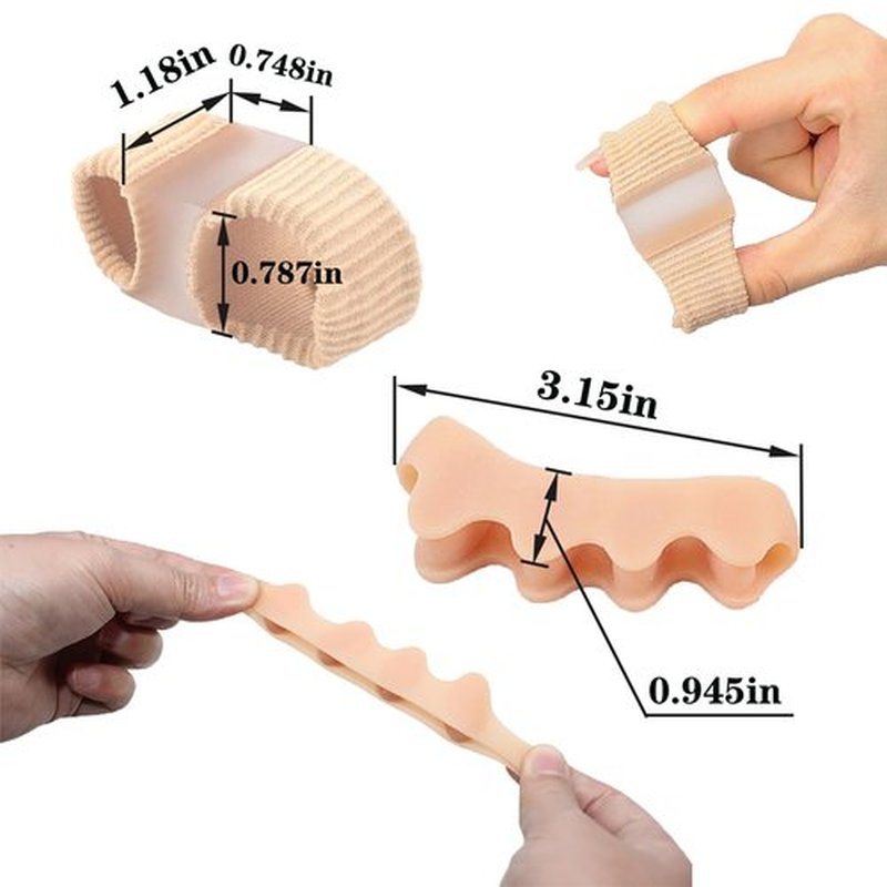 SANHLSKJ Big Toe Spacers Separators Bunion Corrector for Women Men,Yoga Gel, Foot Pain Relief and Health,1 pair Each