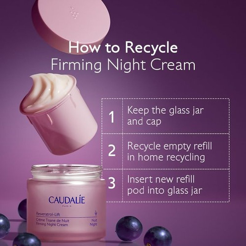 Caudalie Resveratrol-Lift Firming Night Cream & Refill - 50 mL Moisturizer & 50 mL Pod