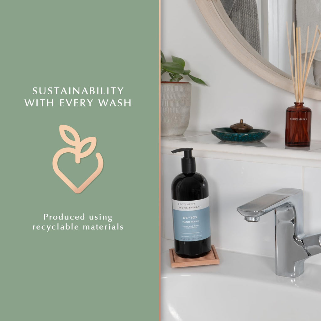 Pecksniff's Moisturizing Hand Wash - Vitamin B Enriched, Natural & Gentle Cleanser, Luxurious Hand Wash 500ml/16.9 fl oz (Sandalwood & Vanilla)