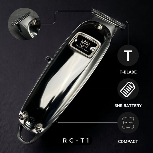 Royal Clips Hair and Beard Fade Kit - Professional Clipper, Trimmer & Foil Shaver Bundle for Men | Complete Grooming Set in Silver