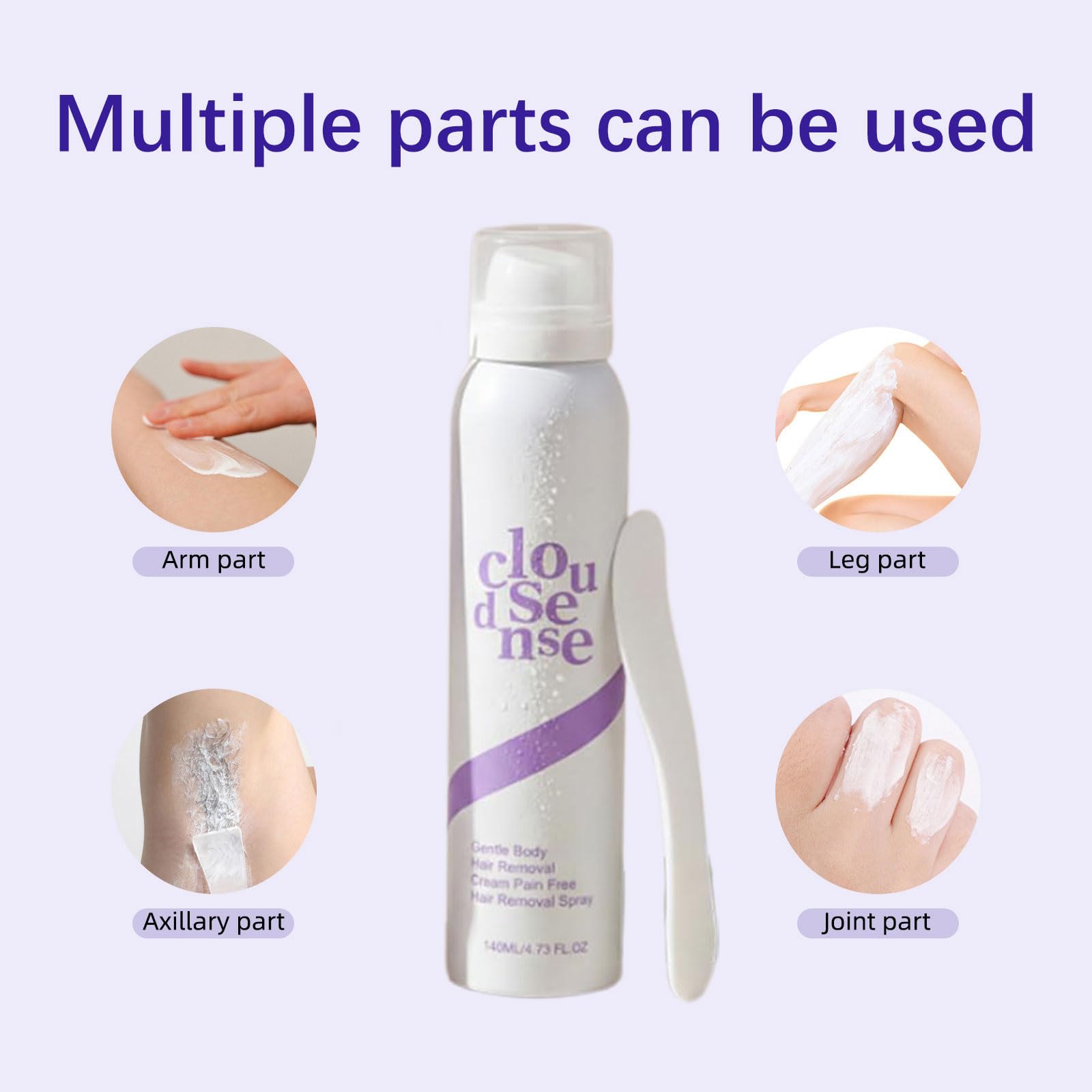 Cloud Sense Pain-Free Hair Removal Spray for Sensitive Skin, Cloud Sense Smooth Hair Removal Spray,Suitable for Every Skin Type and Corner Women and Men (1pc)