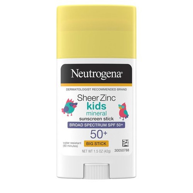 Neutrogena Kids Mineral Sunscreen Stick - Broad Spectrum SPF 50+ | Water-Resistant & Residue-Free, 1.5 oz
