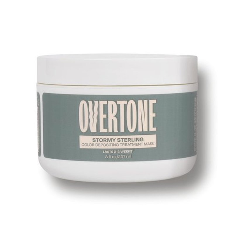Overtone | Semi-Permanent Hair Color Conditioner - Stormy Sterling, 8 oz | Nourishing & Damage-Free Color Depositing Mask with Shea Butter & Coconut Oil
