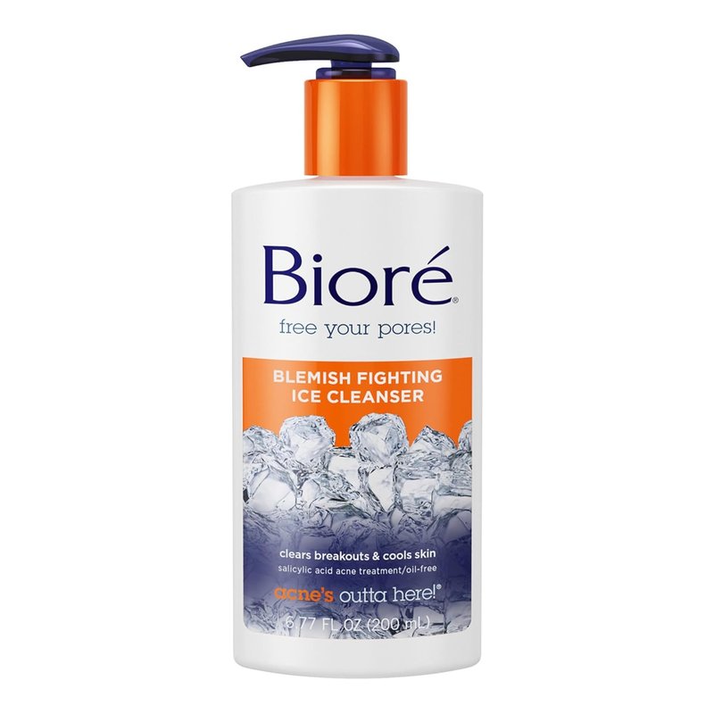 Biore Blemish Fighting Ice Cleanser - Salicylic Acid Face Wash for Acne Prevention | 6.77 Oz