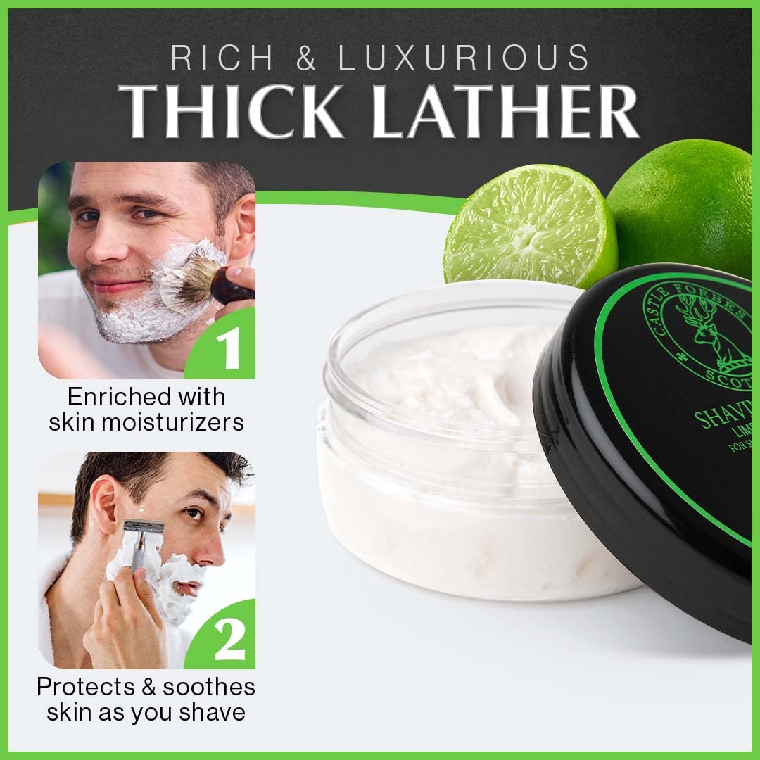Castle Forbes Lime Oil Shaving Cream, 6.8 fl. oz.