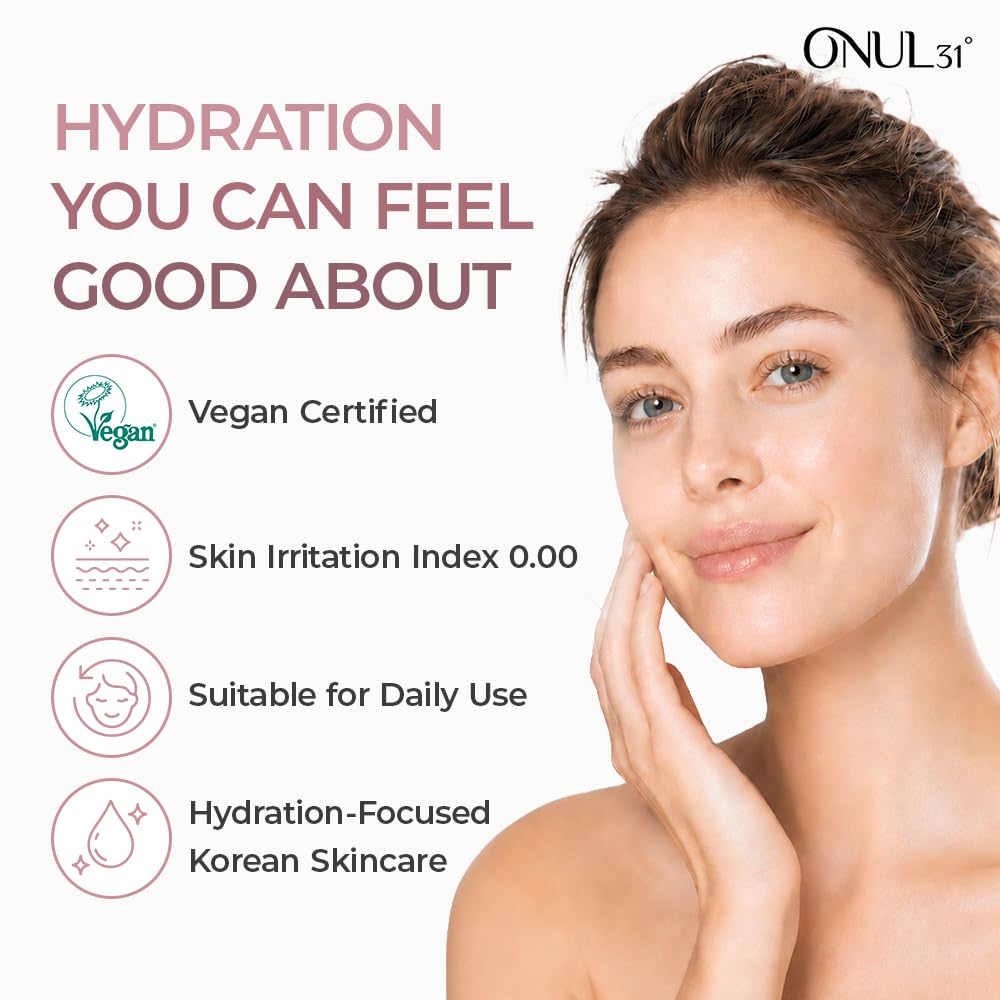 ONUL31° Fucoidan Satin Essence Toner | Korean Facial Toner with 4% Hawaiian Sea Water & Niacinamide, Vegan Certified Hybrid Toner-Essence Before Serum, Lightweight Hydrating Toner, 6.76 fl. oz.