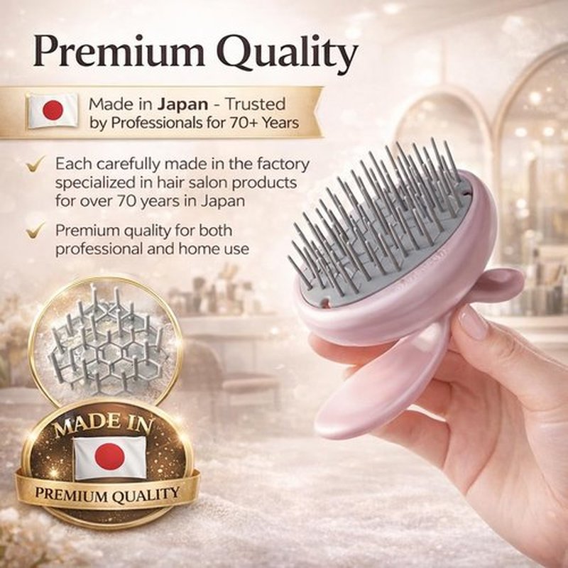 Scalp Scrubber [Made in Japan] Unique Layout Shampoo Brush for Smooth Brushing Long Hair, Head Massage, Men, Women, and Gift