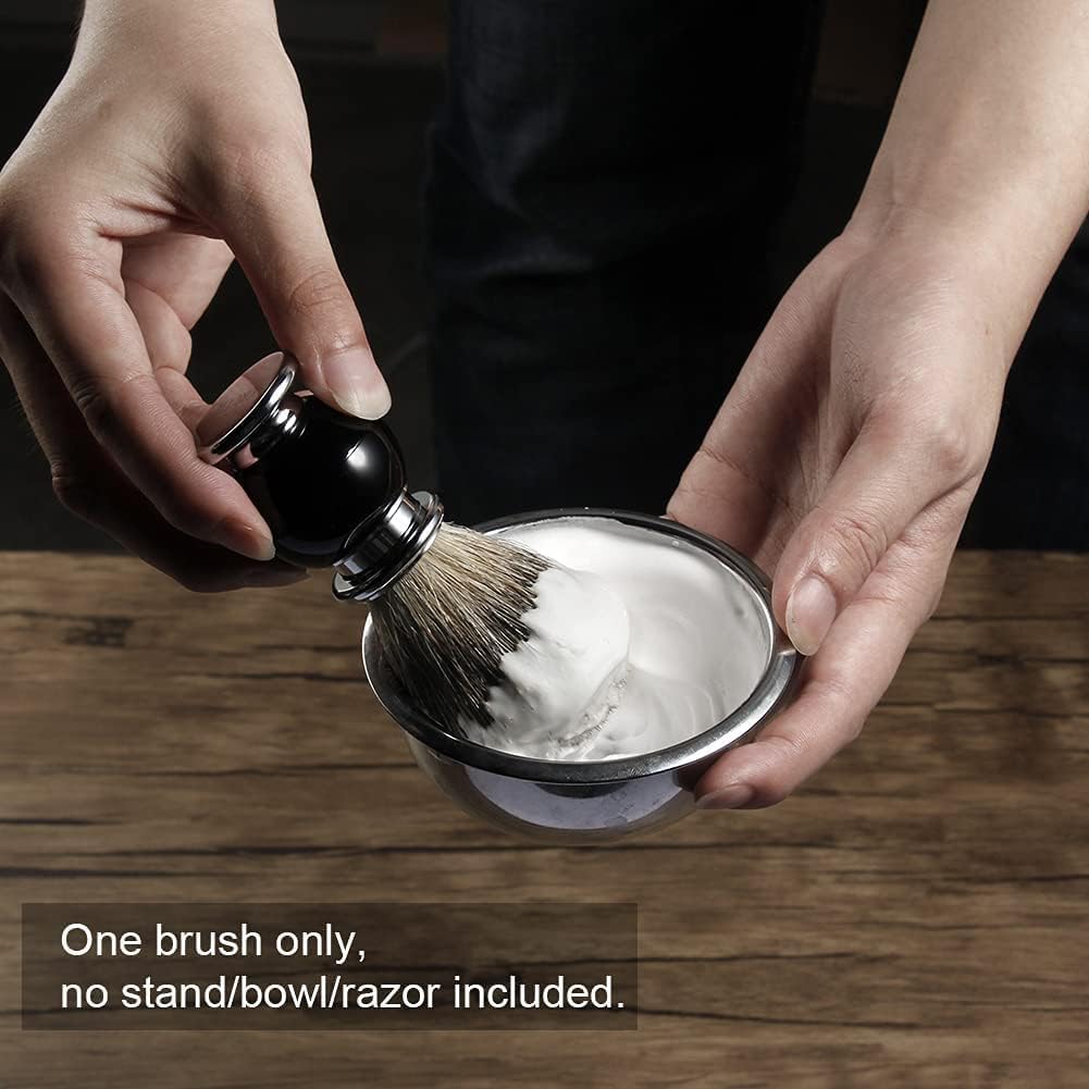 Shaving Brush, GRUTTI Men's Shaving Brush, Facial Beard Hair Cleaning Shaving Tool Shaving Brush Soap Shaving Shaving Brush, Acrylic Handle + Synthetic Shaving Brush