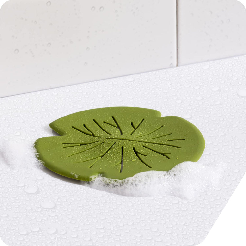 Peleg Design Lilytub: Drain Hair Catcher - Fun Lily Pad-Shaped Shower Drain Hair Catcher w/Suction Cups | Silicone Hair Catcher | Shower Drain Hair Catcher for Drains of Up to 4” | Cute Drain Cover