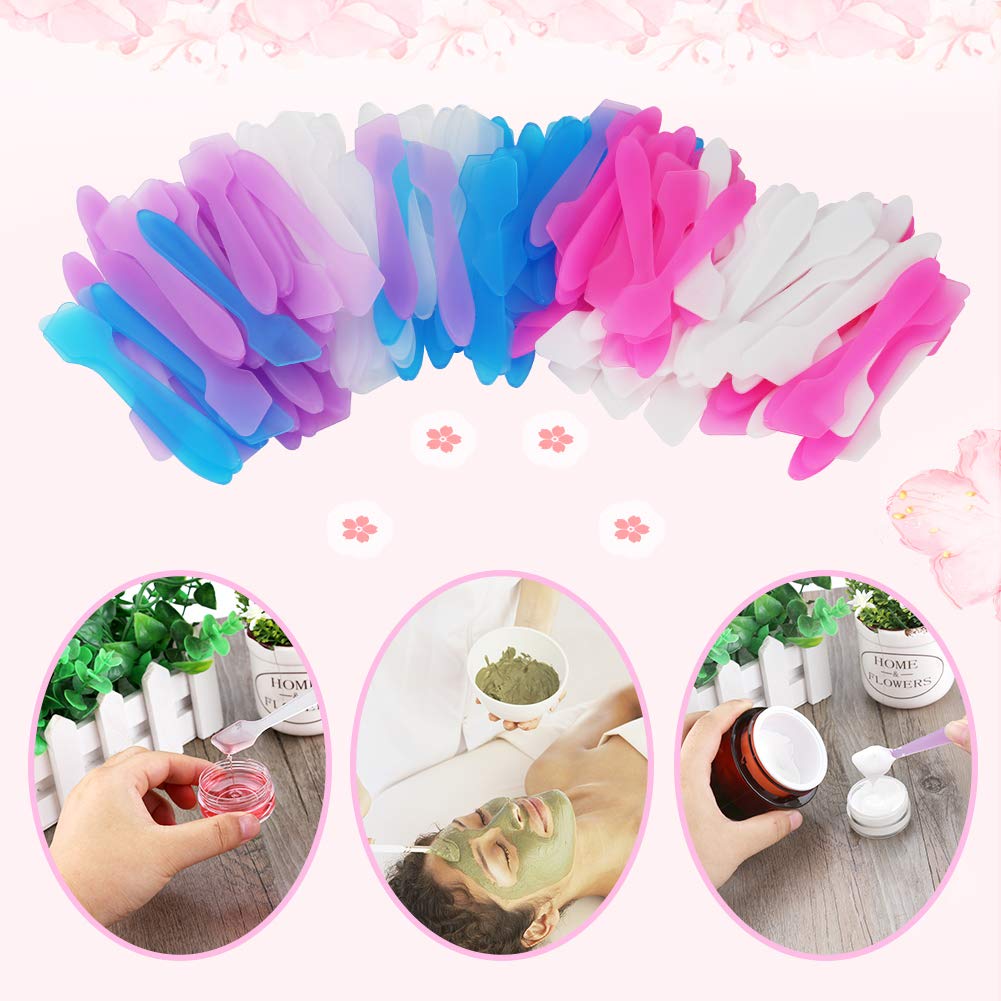 150 Pack MINI Makeup Spatulas, Reusable Cream Tip Spatulas Frosted Cosmetic Spatulas Scoops by Accmor
