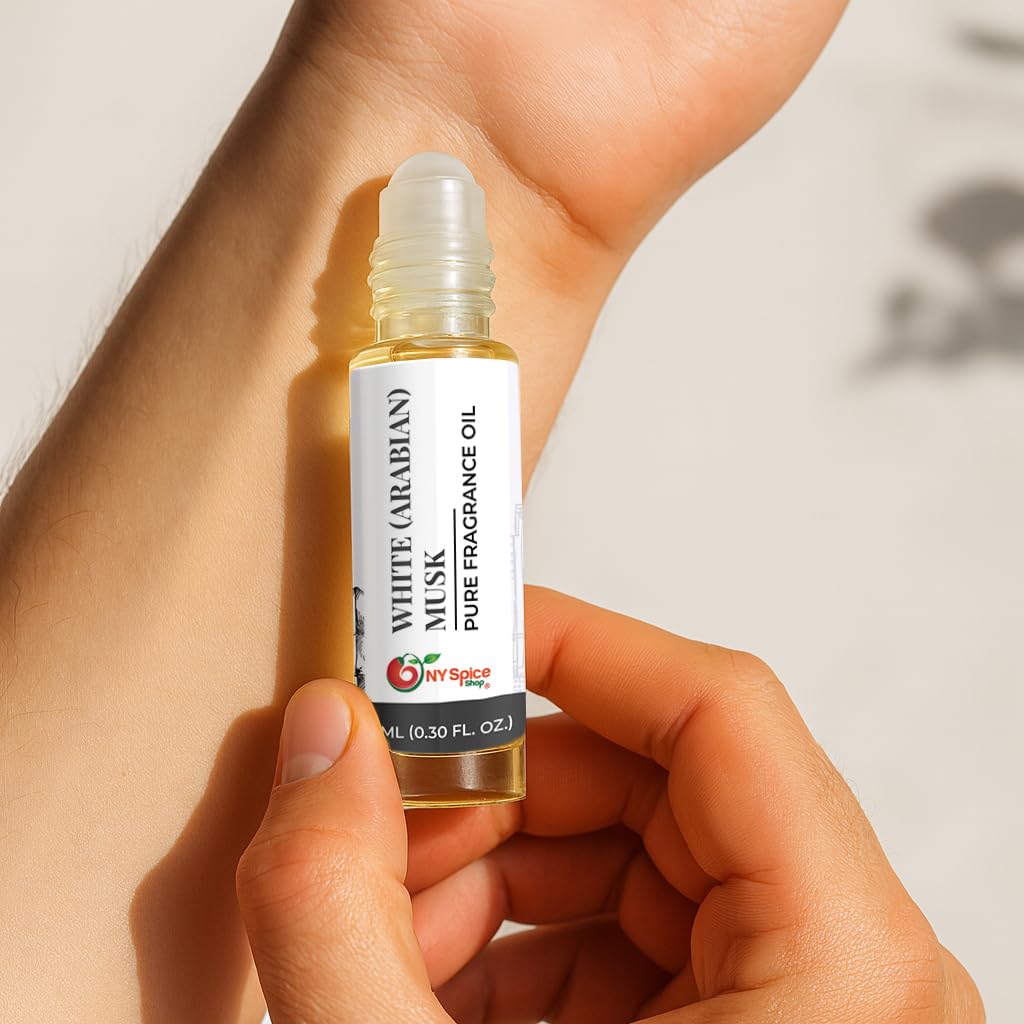 NY Spice Shop White Arabian Musk – Pack of 1 Smooth Aromatic Notes & Oil Based Perfume Blend – Natural Scent Essence with Refreshing Aroma Tone – Traditional Arabian Fragrance for Personal Scents