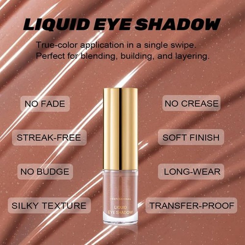 **Regine Switzerland Warm Apricot Shimmer Liquid Eyeshadow - Longwear, Highly Pigmented & Blendable Cream**