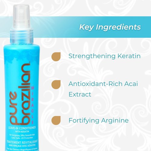 Pure Brazilian Leave-In Conditioner - Nourishing Keratin Hair Treatment for Strength & Fortification | 6.78 Oz