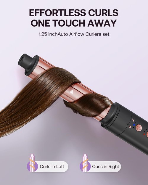 5-in-1 Hot Air Styler Wrap, High-Speed Hair Dryer Brush Blow Dryer with 2 Auto Wrap Curlers for Curling, Straightening, Volumizing, Fast Drying & Frizz-Free Styling for All Hair Types