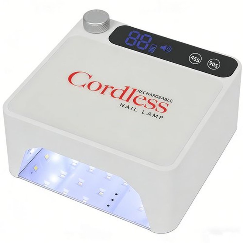 Nailartane UV LED Nail Lamp Cordless, Rechargeable UV Light for Gel Nails with Metallic Reflector & Metal Base, 86W Wireless LED Nail Dryer, Professional Fast Curing Light for Salon Home Use, White
