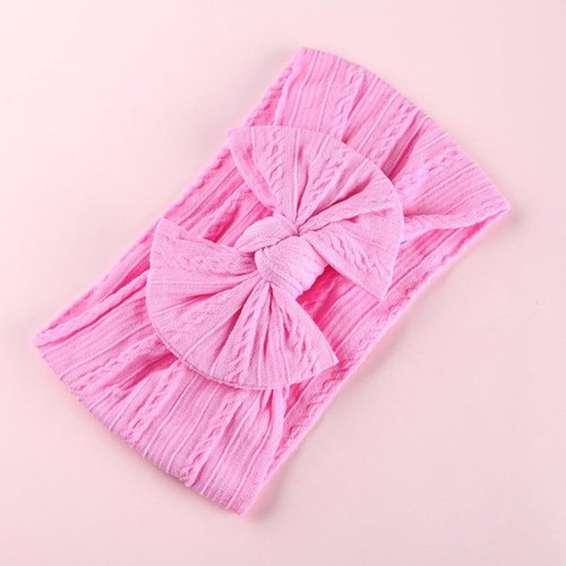GTTUKK Baby Girl Headbands Nylon Stretchy Hair Bows - Soft Jacquard Knit Infant Hairbands for Newborn Toddler, Non-Marking Textured Accessories for Photography Gift