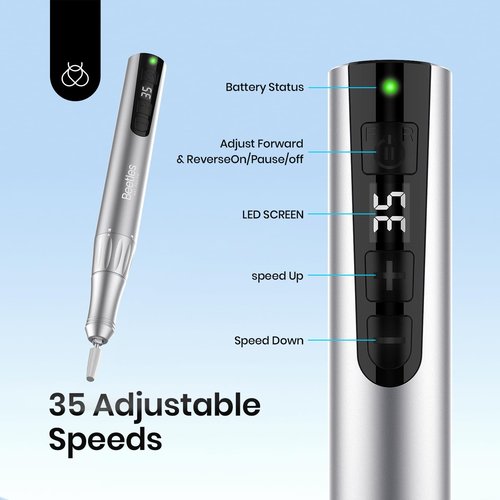 Beetles Electric Cordless Nail Drill, 35 Adjustable Speeds Portable Nail File for Acrylic Gel Nails Professional Efile Nails Drill Kit with Bits Dust Brush Manicure Pedicure Tools for Home Salon Use