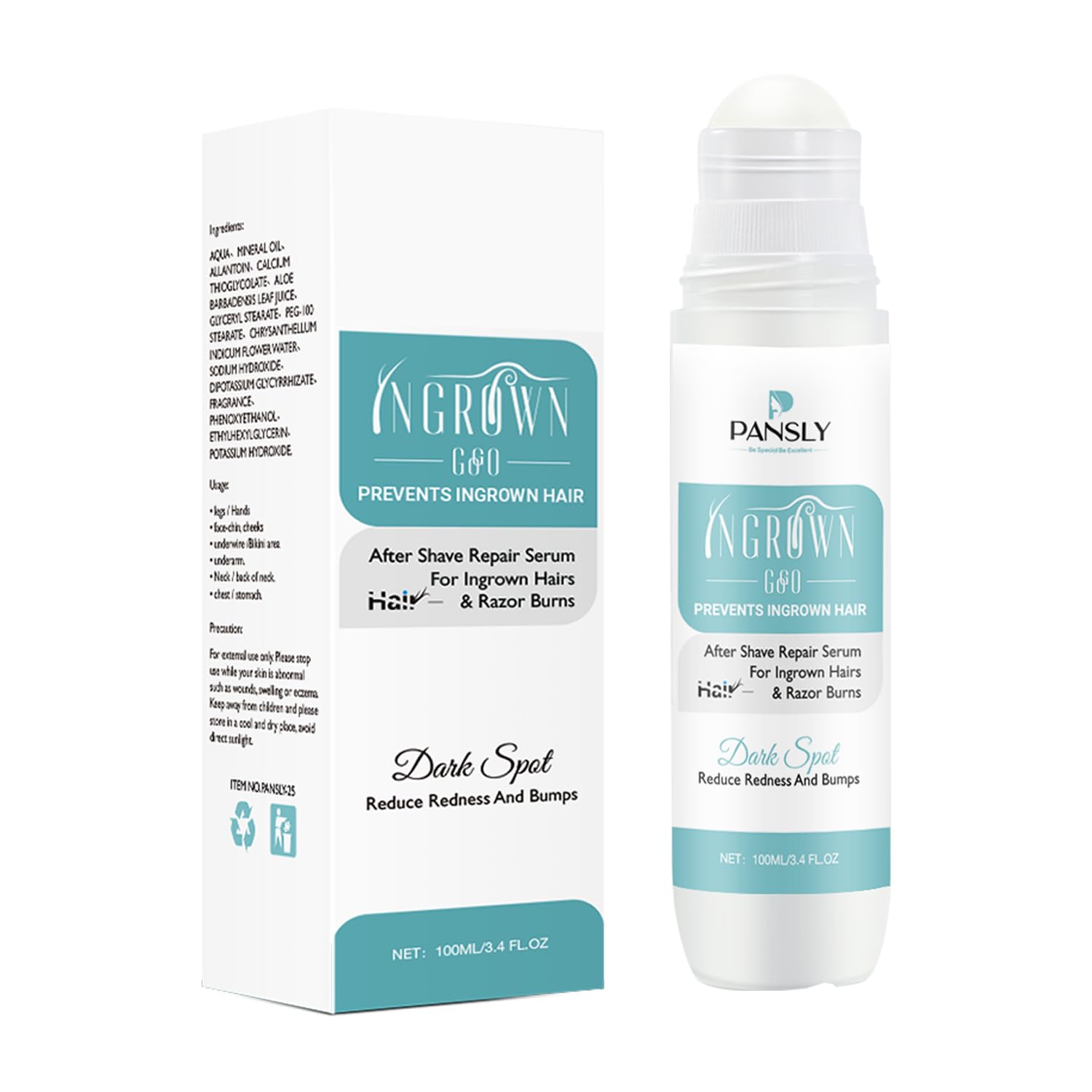 High Roller Ingrown Hair Serum with Salicylic Acid, Glycolic Acid for Bikini Area, Razor Bumps, Irritation and Ingrown Hairs Treatment Moisturizing After Waxing Skin Care Men and Women 1.7 Fl Oz