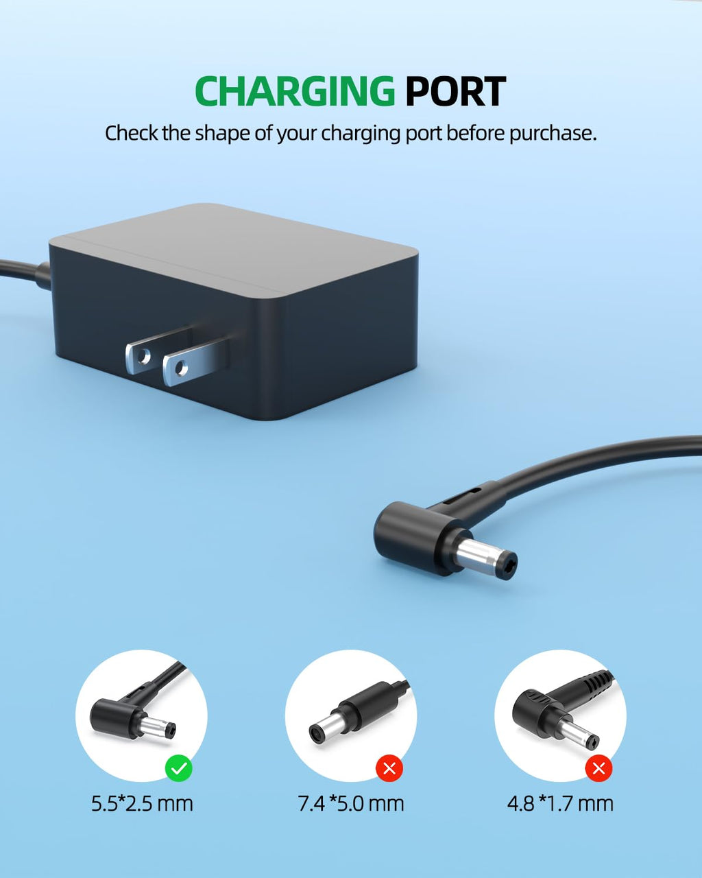 Superer Replacement for Dyson Vacuum Charger - (Fit for Dyson V8 V7 V6 Cordless Vacuum Power Cord Charging)