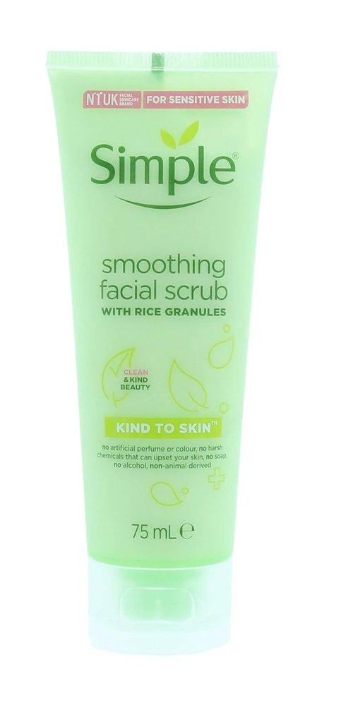 Simple Kind To Skin Smoothing Facial Scrub - Pack of 2 | 75ml for Radiant Skin