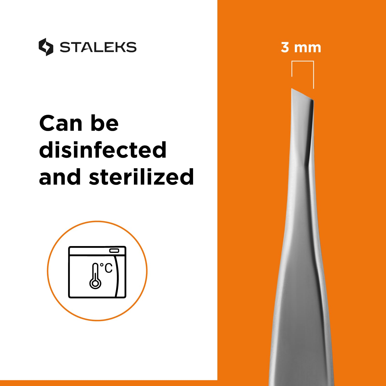 STALEKS PRO Expert 20 Type 4 Professional Eyebrow Tweezers – Narrow Beveled Stainless Steel for Fine Brows & Soft Stroke Hair Removal