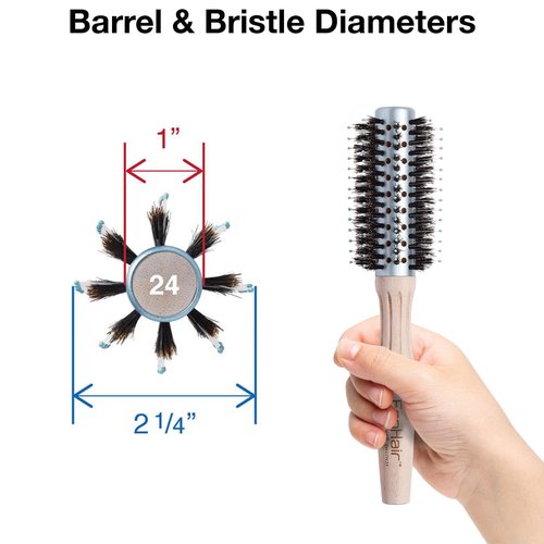 Olivia Garden EcoHair Bamboo Brush - Eco-Friendly Boar Bristles for Shine & Frizz Control
