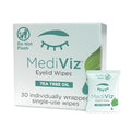 Tea Tree Eyelid Cleanser Wipes - Soothing Dry Eye Relief | 30 Single-Use Towelettes for Eyelash Care