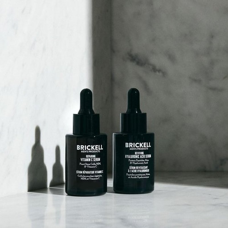 Brickell Men's Anti-Aging Serum Routine - All-Natural, Unscented Day & Night Formula