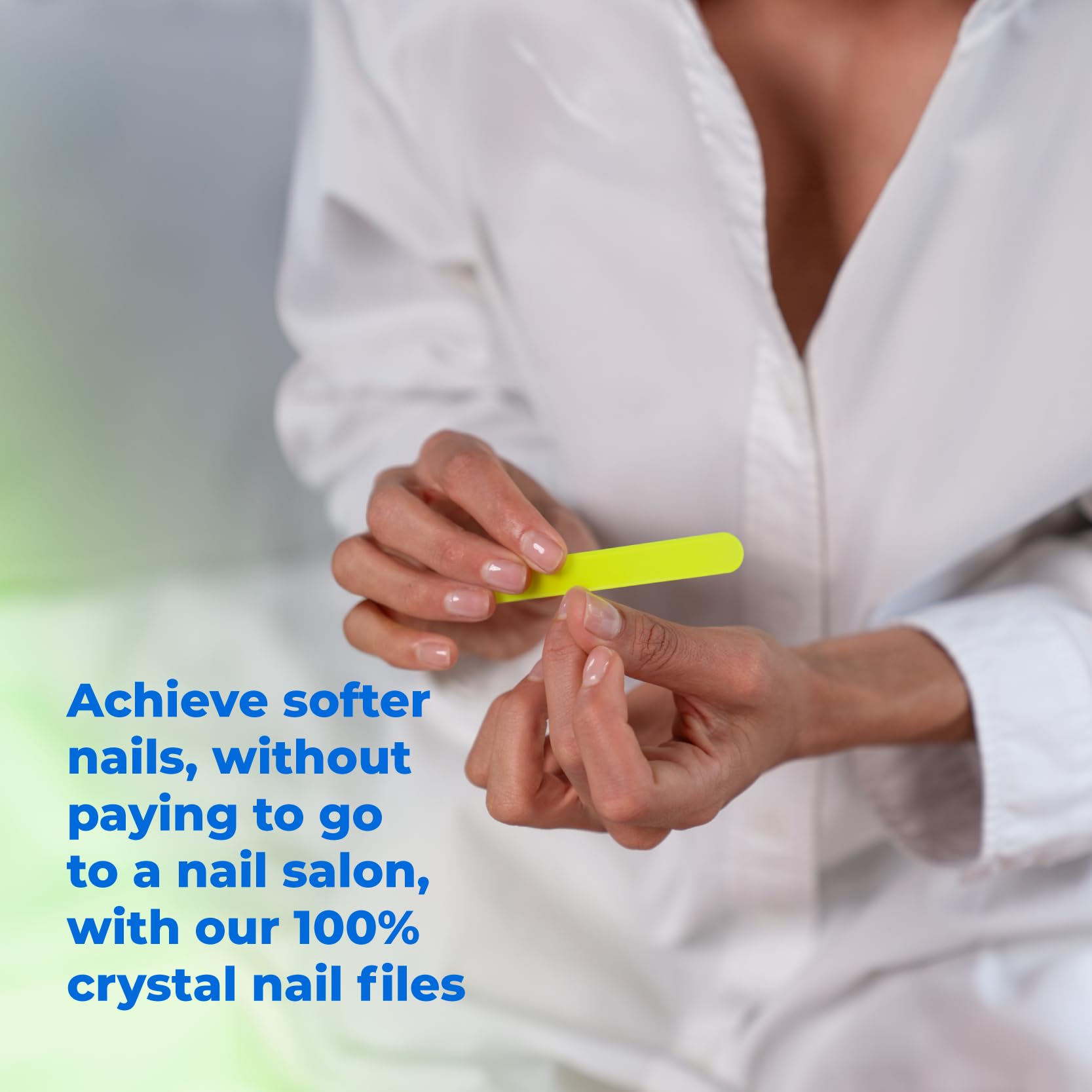 Crystal Nail File 4 in, Glass File Ideal for Purse, Durable, Safe and Gentle on Nails, Perfect for Travel Home, Office and On the Go, Portable Design