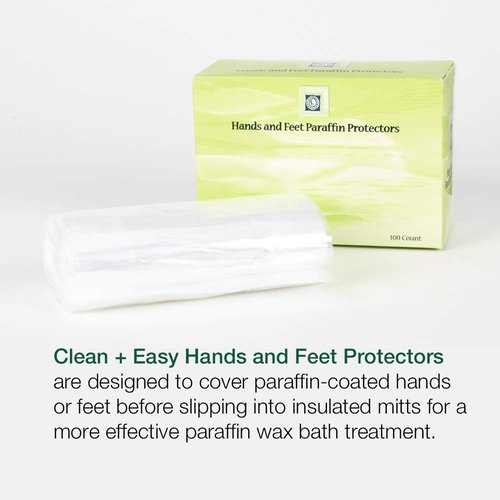 Clean + Easy Paraffin Wax Bags for Hands and Feet Protectors – Paraffin Liners for Hand and Feet Mitt Inserts, 100 Count