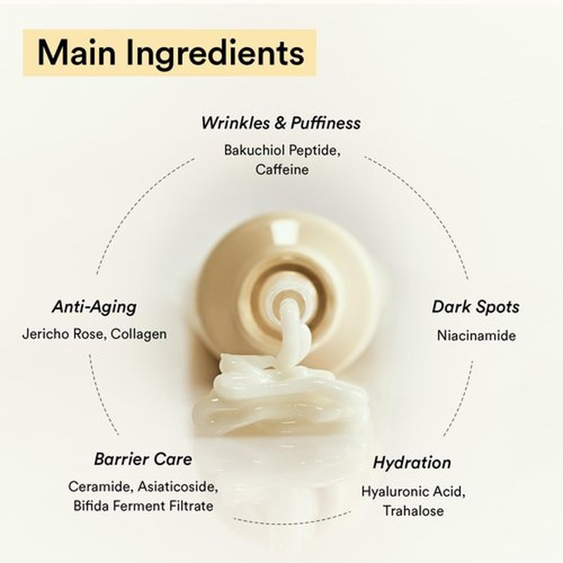 Abib Collagen Eye Cream Jericho Rose Tube for Dark Circles and Puffiness, Under Eye Fine Lines