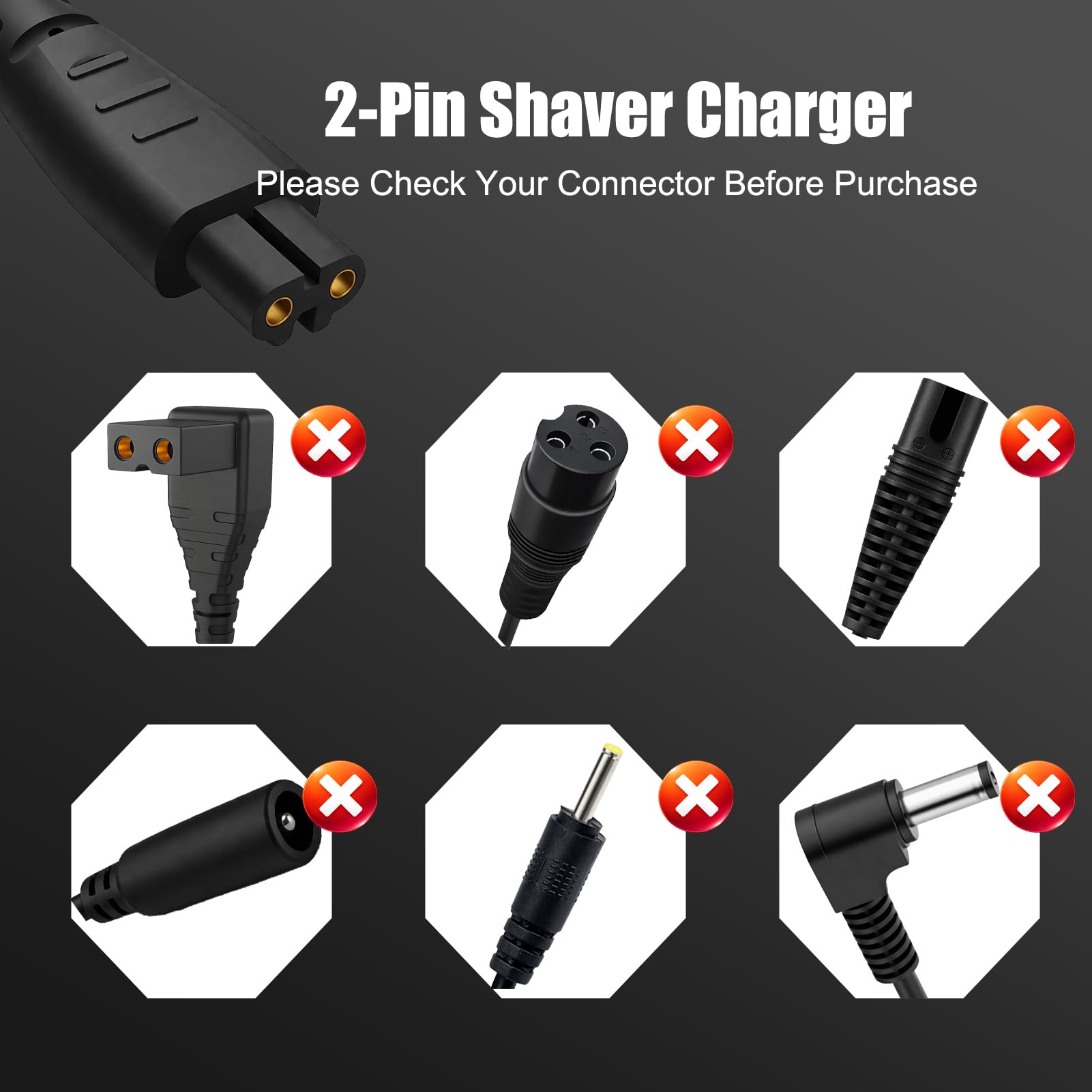 5V Replacement Charger for Remington Shaver, Compatible with Series HC4250, HC5870, PF7500, PF7600, PG6250, PG6255, XR7000, XF8550, XF8700,XR1400,XR1430,HC5950,PG6170,PG6171 6.6ft Charging Cord