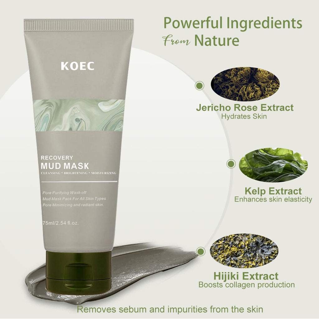 Reepic Cosmer Recovery Mud Mask - Clay Mask - Body Mud Hydrating & Deep Pore Tightening Face Mask, Natural Purifying Clay - Korean Wash Off Body Facial Mud Mask