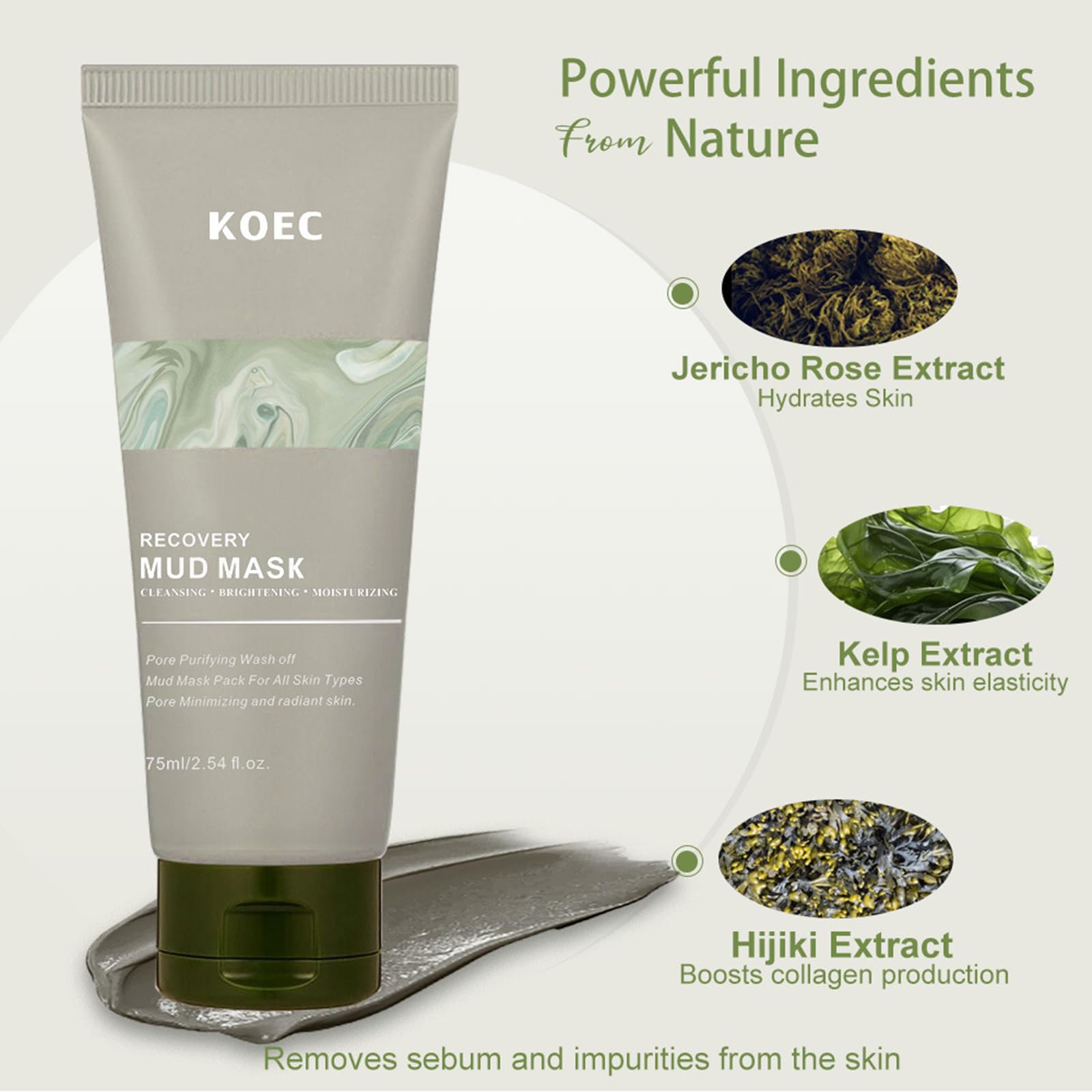 Reepic Cosmer Recovery Mud Mask - Clay Mask - Body Mud Hydrating & Deep Pore Tightening Face Mask, Natural Purifying Clay - Korean Wash Off Body Facial Mud Mask