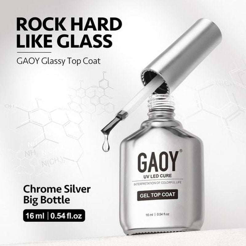 GAOY Gel Top Coat and Peel Off Base Coat Set, 16ml 2 Pcs Clear No Wipe Finish and Peelable Foundation Combination for UV Light Gel Nail Polish