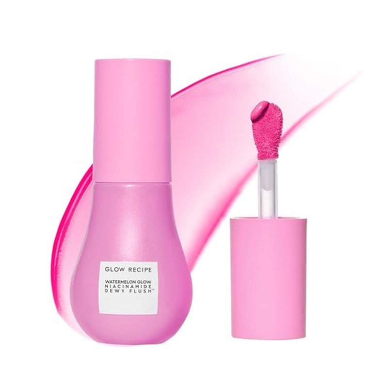 Glow Recipe Niacinamide Dewy Flush Tinted Liquid Blush Serum - Hydrating & Glowy Soft Pink Tint - Dragon Fruit Flush (0.4 oz)