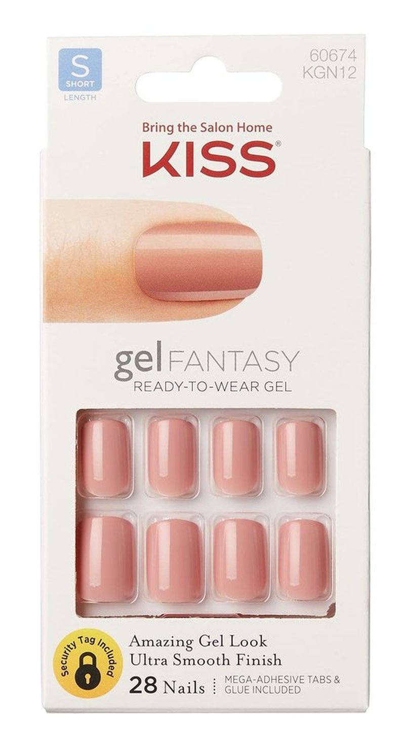 Kiss Gel Fantasy Collection 28 Count Rosey Short Length (Pack of 2)