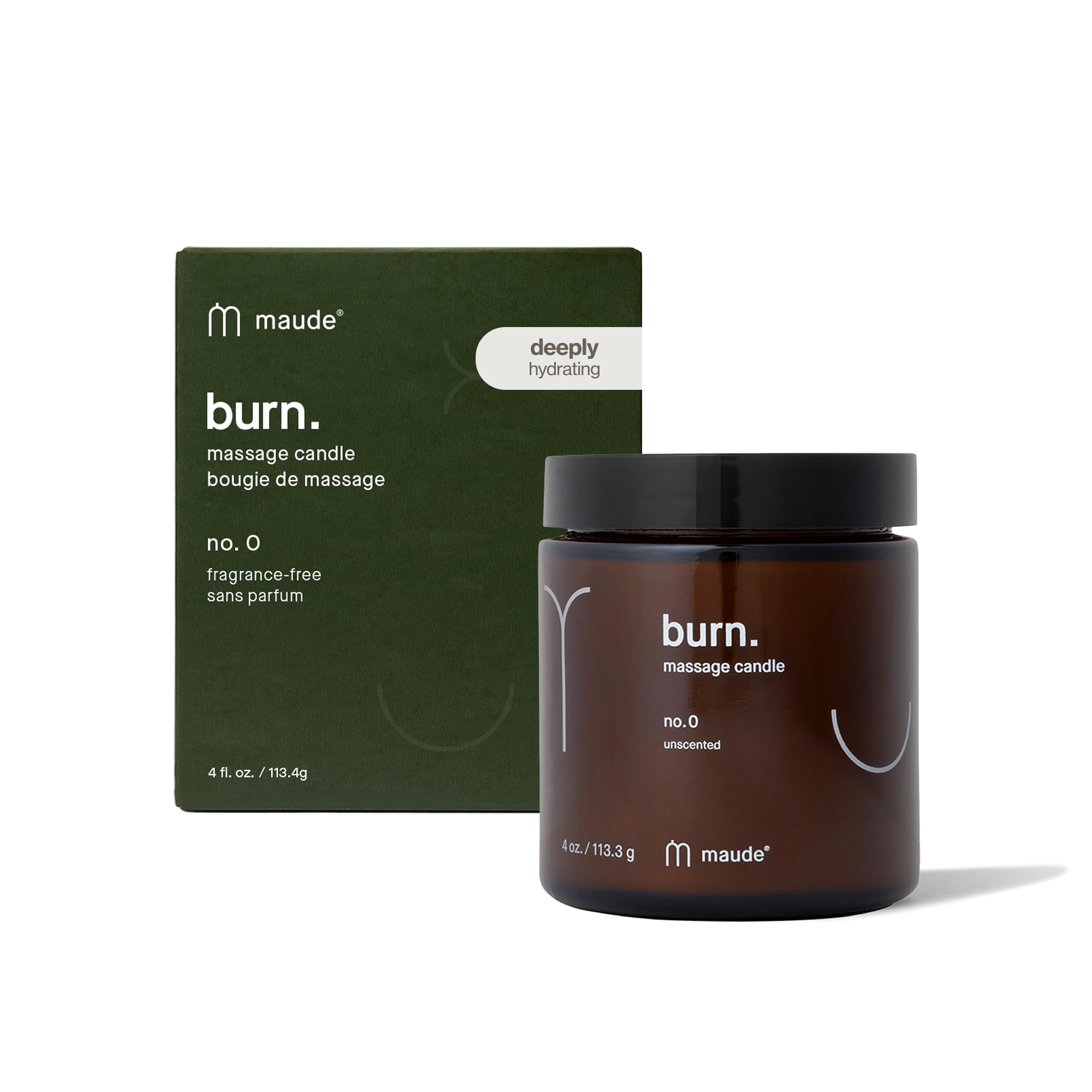 Maude Burn, Green Room (No. 3) - Hydrating + Skin-Softening Soybean + Jojoba Oil Massage Candle - Soothing Massage Oil Candle with Notes of Eucalyptus + Sandalwood - Relaxing Self Care Gifts (4 oz)