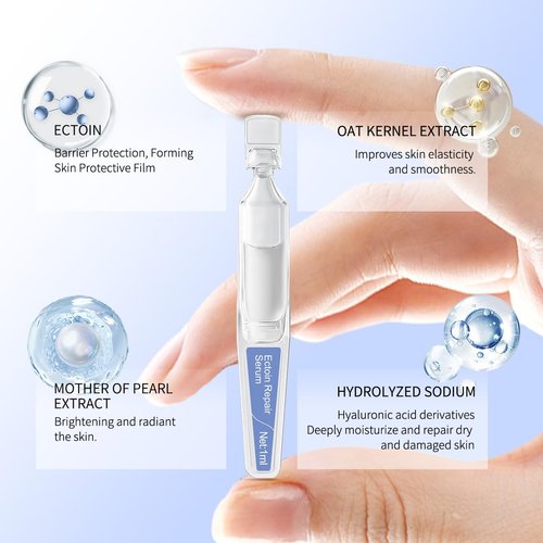 Ectoin Hydrating Repair Facial Serum - Deep Moisture & Anti-Aging Ampoules | 30 Single-Use Packs