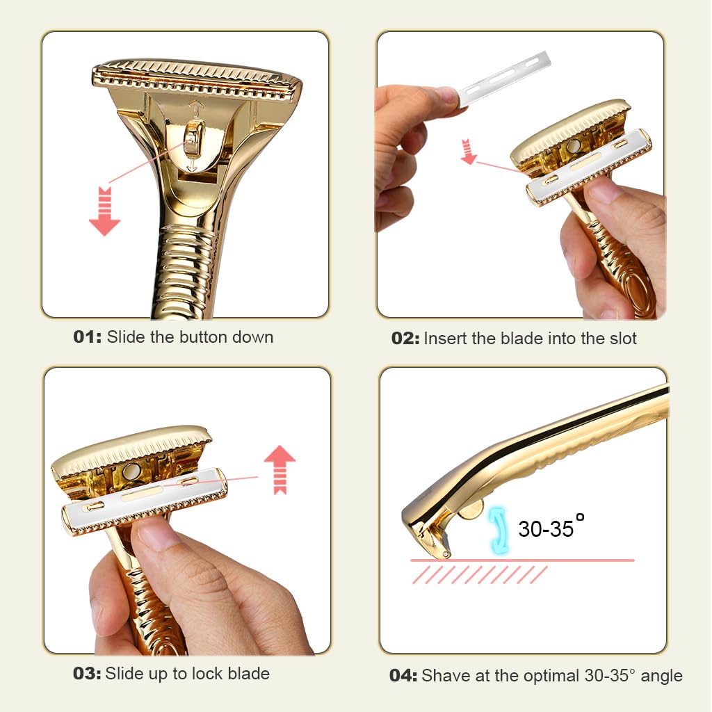 MYITKHT Magnetic Safety Razor for Men and Women Smooth Single Blade Shave Easy Blade Change Stainless Steel Mens Face Razor Durable Blade Shavers for Men