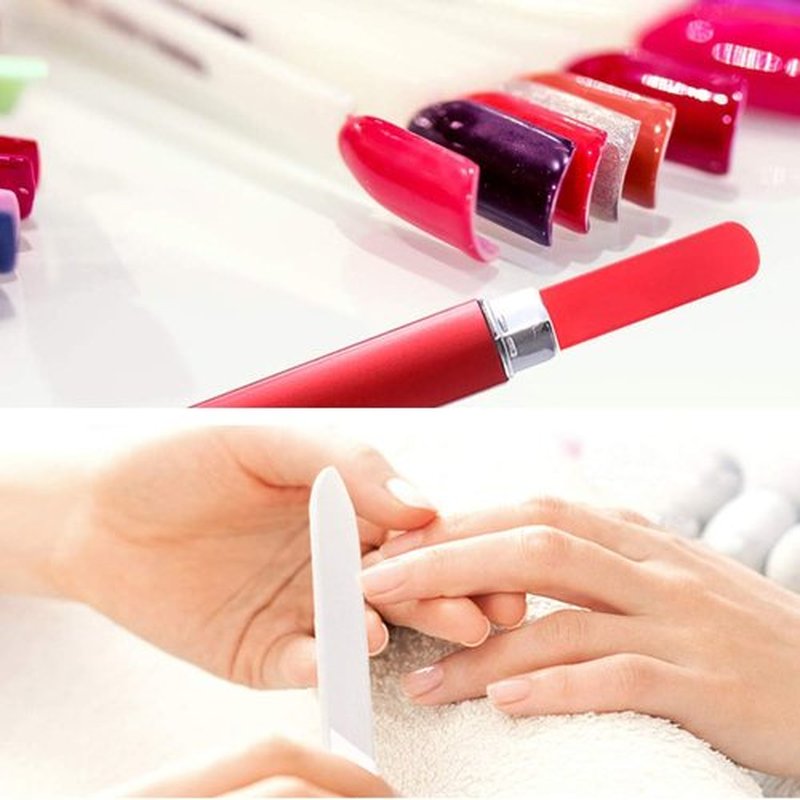 12 Pack Glass Nail Files with Case Crystal Glass Fingernail Files Double Sided Glass Nail File Mixed Color Manicure Set Christmas Gifts Stocking Stuffers