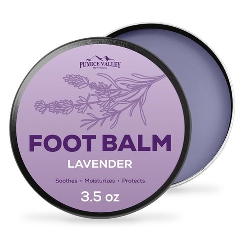 Pumice Valley Foot Balm - Natural Moisturizer for Dry, Cracked Heels & Feet | Lavender 3.5 Oz