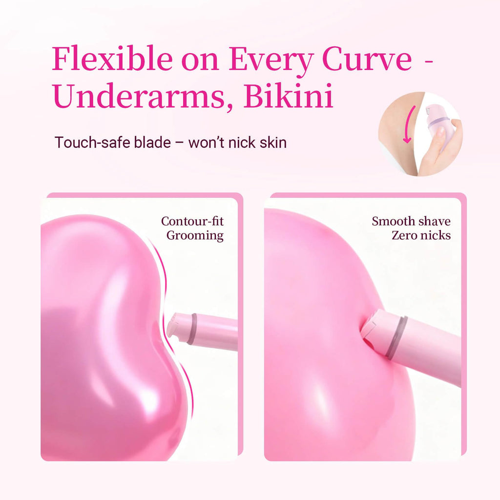 Unimiko 2-in-1 Bikini Trimmer for Women – Electric Shaver for Women, Womens Electric Razor & Trimmer for Sensitive Skin, Adjustable Comb, 100% Waterproof, Portable, USB Charge, Painless (Red)
