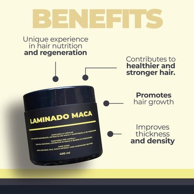 Lina Zapata LZ Maca Hair Treatment Cream – Deep Conditioning & Collagen Repair for Damaged & Frizzy Hair – Smooth, Silky Hair & Strength Care – Capillary Regeneration