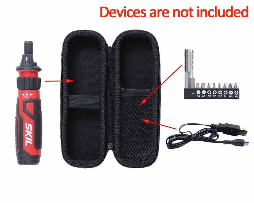 inDomit Hard Case Compatible with SKIL Rechargeable 4V Cordless Screwdriver,Black(CASE ONLY)