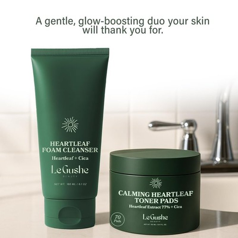 Le Gushe Heartleaf Face Toner Pads (70 Count) - Calming and Hydrating Toning Pads - CICA and Heartleaf Toner - for Troubled Skin and Breakouts (160 ml/ 5.41 fl oz)