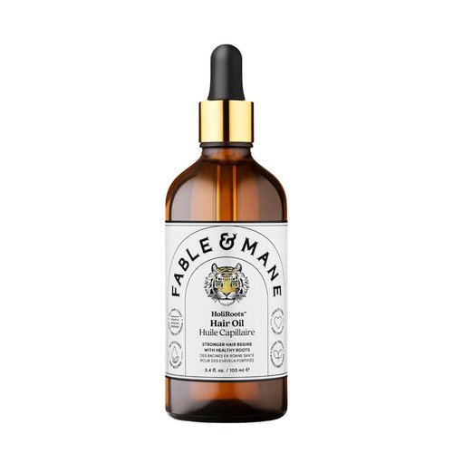 Fable and Mane Hair Oil - HoliRoots Strengthening Serum for Damaged Hair with Amla & Castor Oil | 3.4 FL oz