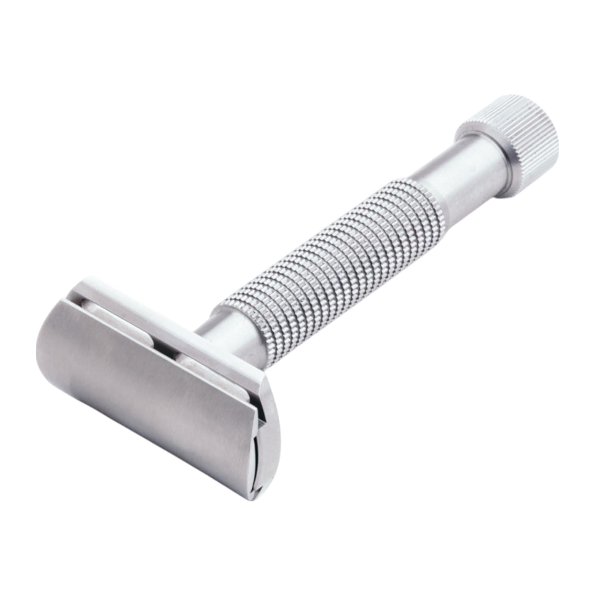 Rex Supply Co. Envoy XL Stainless Steel Double Edge Safety Razor – Long Handle 3-Piece Razor | Made in USA | Premium Fixed Blade Wet Shaving Razor for Men | Smooth, Comfortable & Close Shaves