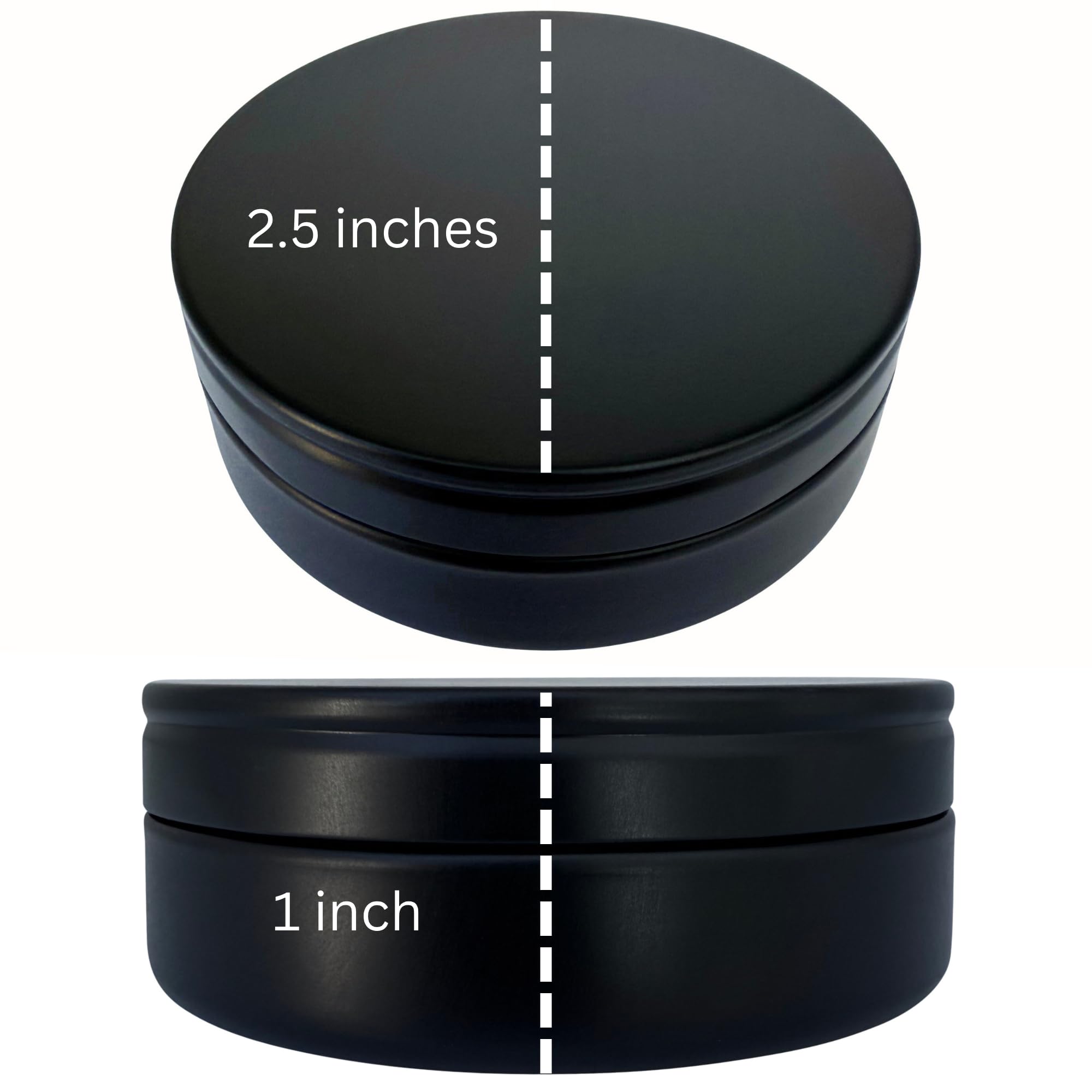 TYNZZ 3 Pcs, Metal Tin Round Container, Mini Portable Small Storage Container Kit with Twist Lid for Home Storage 2.5x1 Inch, Black