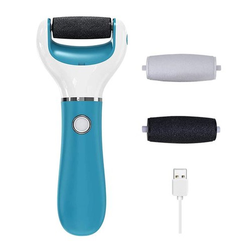Electric Foot File Callus Remover Professional, 2-Speed Rechargeable Pedicure Tool for Remove Calluses, Dry, Hard, Dead, Cracked Skin, Includes 2 Coarses (Blue)